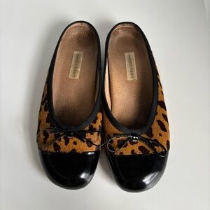 Naked Feet leopard print pony hair ballet flats